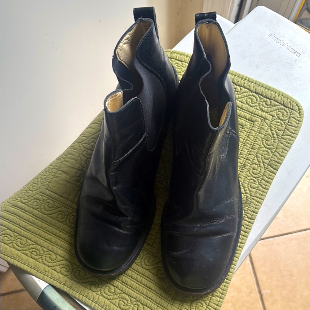 Vintage Miu Miu Chelsea style Black Leather Ankle Boots